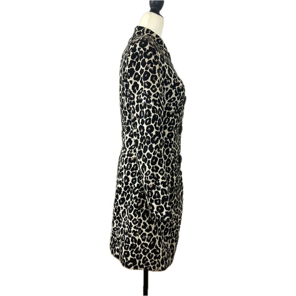 Le Chateau Leopard Print Fitted Pea Coat Made in Canada; XXS - Picture 6 of 9